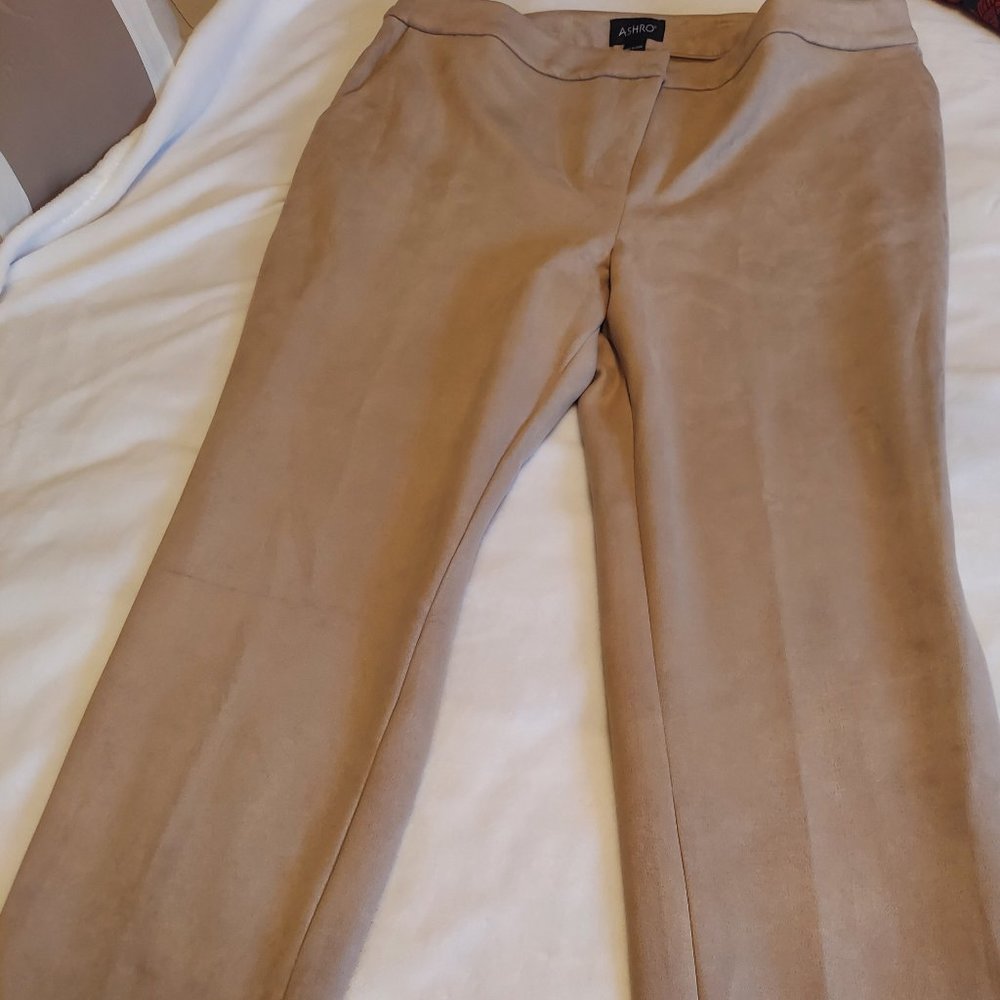 Womens Tan Ultrasuede Pants (Size 20W)